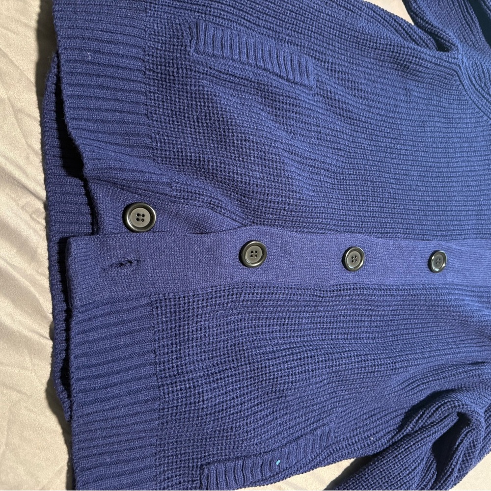 Blue Button-Up Cardigan - Picture 3 of 5
